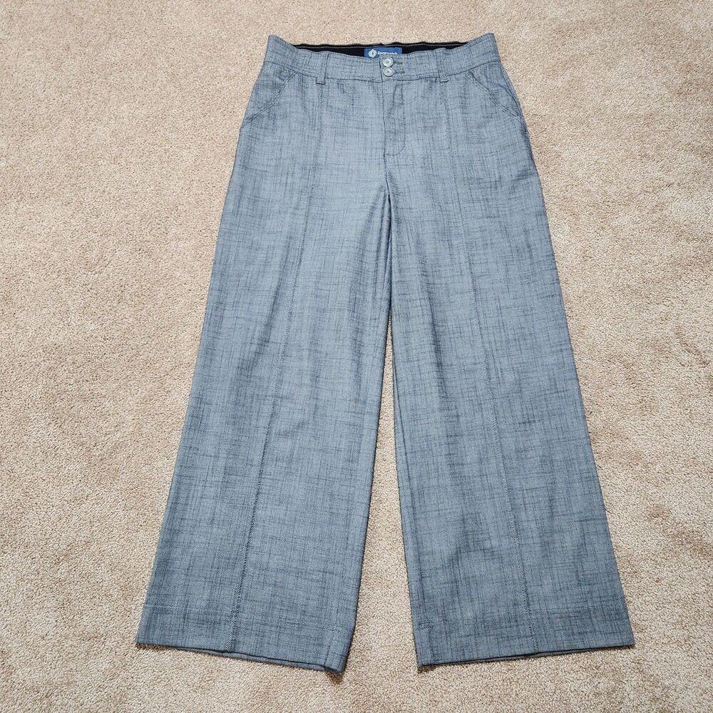 Democracy Ab Solution Pants Women 8 Gray Plaid Wide Leg Trousers